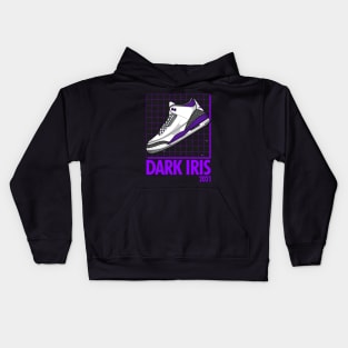 AJ 3 Iris Dark Sneaker Kids Hoodie